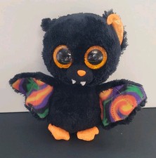 2014 Ty Beanie Boo SCAREM 6" Halloween Bat Orange Glitter Eyes No Red Tag