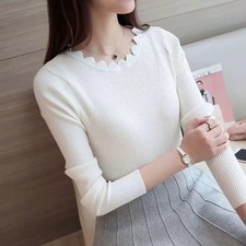 Autumn Pullover Solid Sweaters Women Knitted Slim Sweater Spring Long Sleeve Win