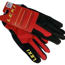 Leki Professional Sporting Gloves Light Weight Neoprene Red Black S-2144 Sz 9