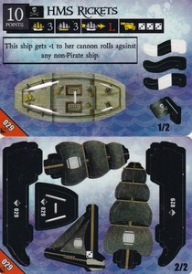 WizKids Pirates at Ocean's Edge #029 HMS Rickets (Common) ship new unpunched