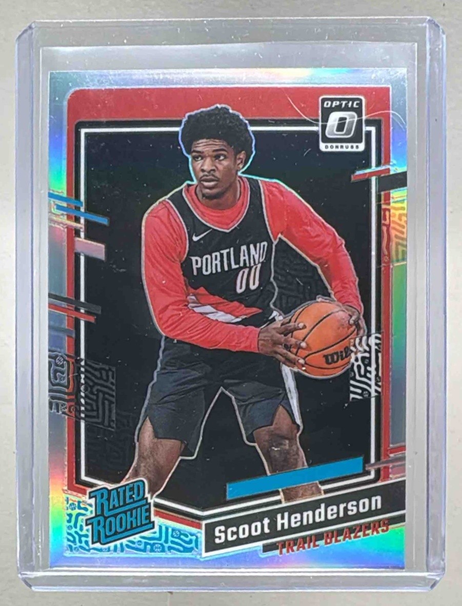 Scoot Henderson 2023 Panini Donruss Optic #239 Holo Prizm RC Rated Rookie