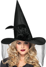 Women's Witch Hat Halloween Costume Accessory Party Masquerade Cosplay Wizard Ha