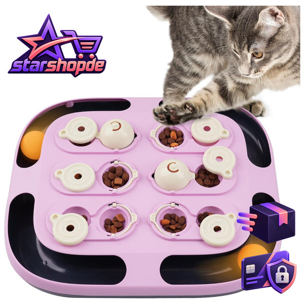 Katzenspielzeug 2 In 1 Interaktiv Track Ball Intelligenzspielzeug FüR Katzen-image