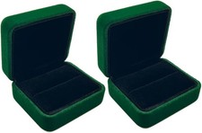 GBYAN 2 Pieces Velvet Ring Box, Jewelry Display Gift Case for Green