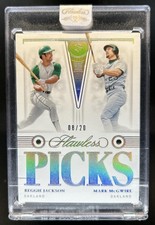 2022 Panini Flawless Mark McGwire Reggie Jackson Picks Aquamarine #/20 Athletics