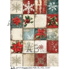 Christmas Check #7278 | A4 Rice Paper | Paper for Decoupage | AB Studios