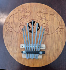 Vintage Coconut Shell Kalimba African Wooden Musical Instrument Thumb Piano