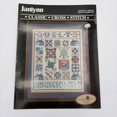 Janlynn Quilts Sampler Classic Cross Stitch Leaflet 900-03 1987 Vintage