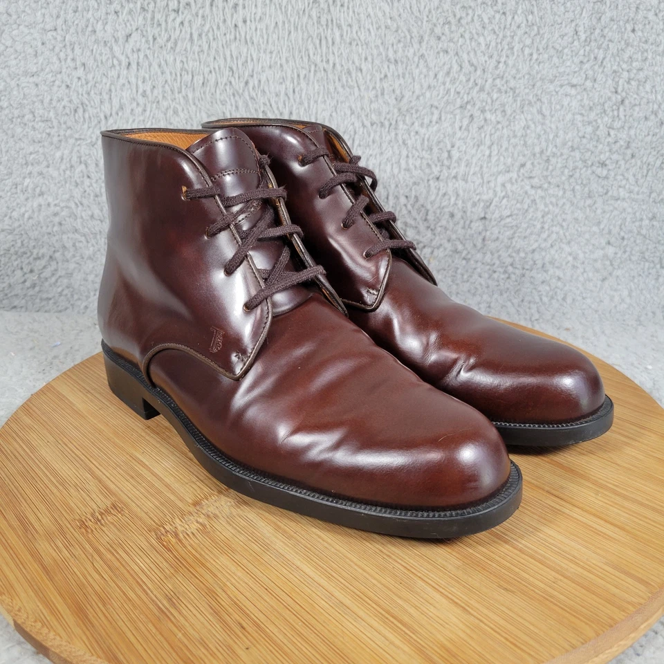 J.P. TODS Botas de Cuero Marrón con Cremallera hasta la Rodilla Talla 7 Hechas en Italia Botines con Cordones Foto 4 de 4