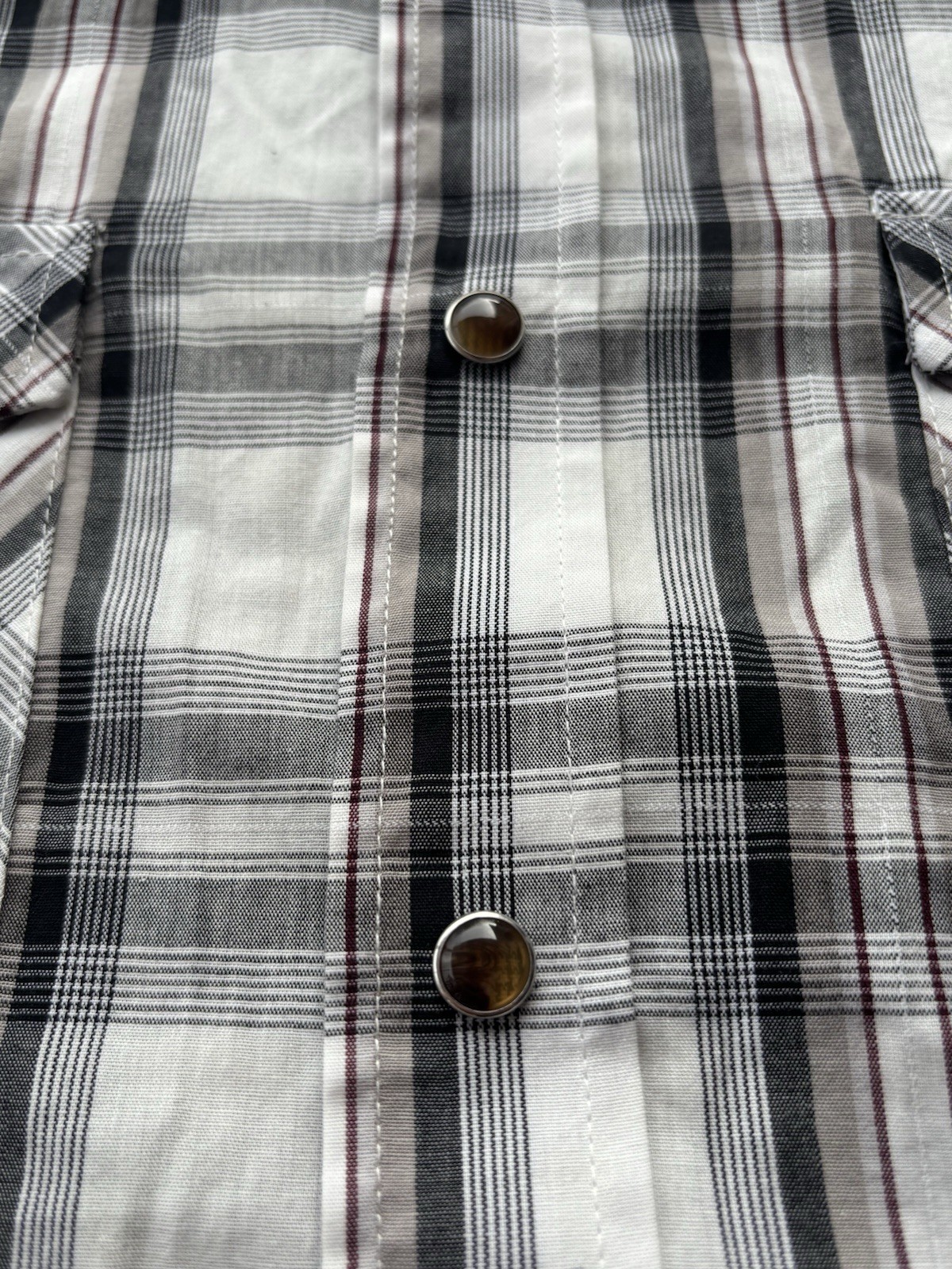 Pendleton Frontier Button-Up Shirt Gray Black Cot… - image 4