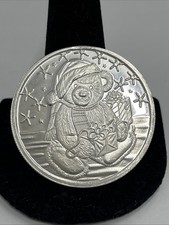 2002 Christmas Teddy Bear .999 1 Oz Silver Round 79.99 per troy oz
