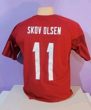 Denmark home football shirt jersey trikot SKOV OLSEN #11 Hummel XS Danmark