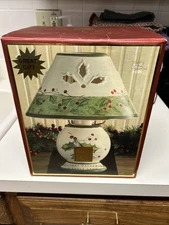 Lenox Holiday Gatherings Louise Le Luyer Christmas Tea Light Candle Lamp 8" Tall