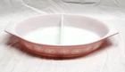 Vintage Pyrex Pink & White Daisy Divided Casserole Dish 1 1/2 Quart No Lid #10