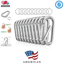 3" Aluminum Carabiner D Ring, Caribeener Clips, Spring Snap Hook for Keychain...