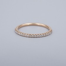 14k Diamond Half Eternity Wedding Band Stacker Ring Rose Gold Size 6.5 RG4847