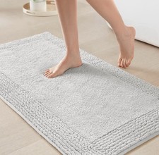 Madison Park Splendor 100 Cotton Reversible Bath Rug 17x24 Grey 3000 GSM NWT