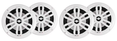 (4) MB Quart NF1-116SW 6.5'' 2-Way Ultra Slim Speakers For RV, UTV, Marine White