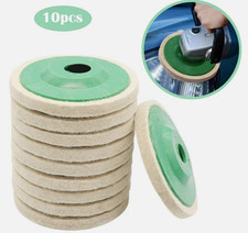 10Pcs 100mm x16mm 4 Inch Wool Buffing Grinder Wheel Felt Polishing Disc Pad Kit