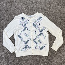 Women s Vintage Charter Club Embroidered Button Up Cardigan Sweater Size L