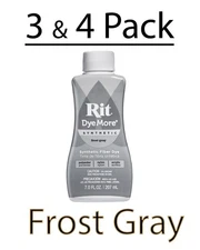 (3 & 4 Pack) Rit Dye More Synthetic Frost Gray - 7oz