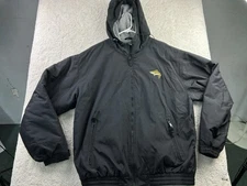 Cabela's Jacket Mens Large Black Hooded Full Zip Fishing Embroidered Fish