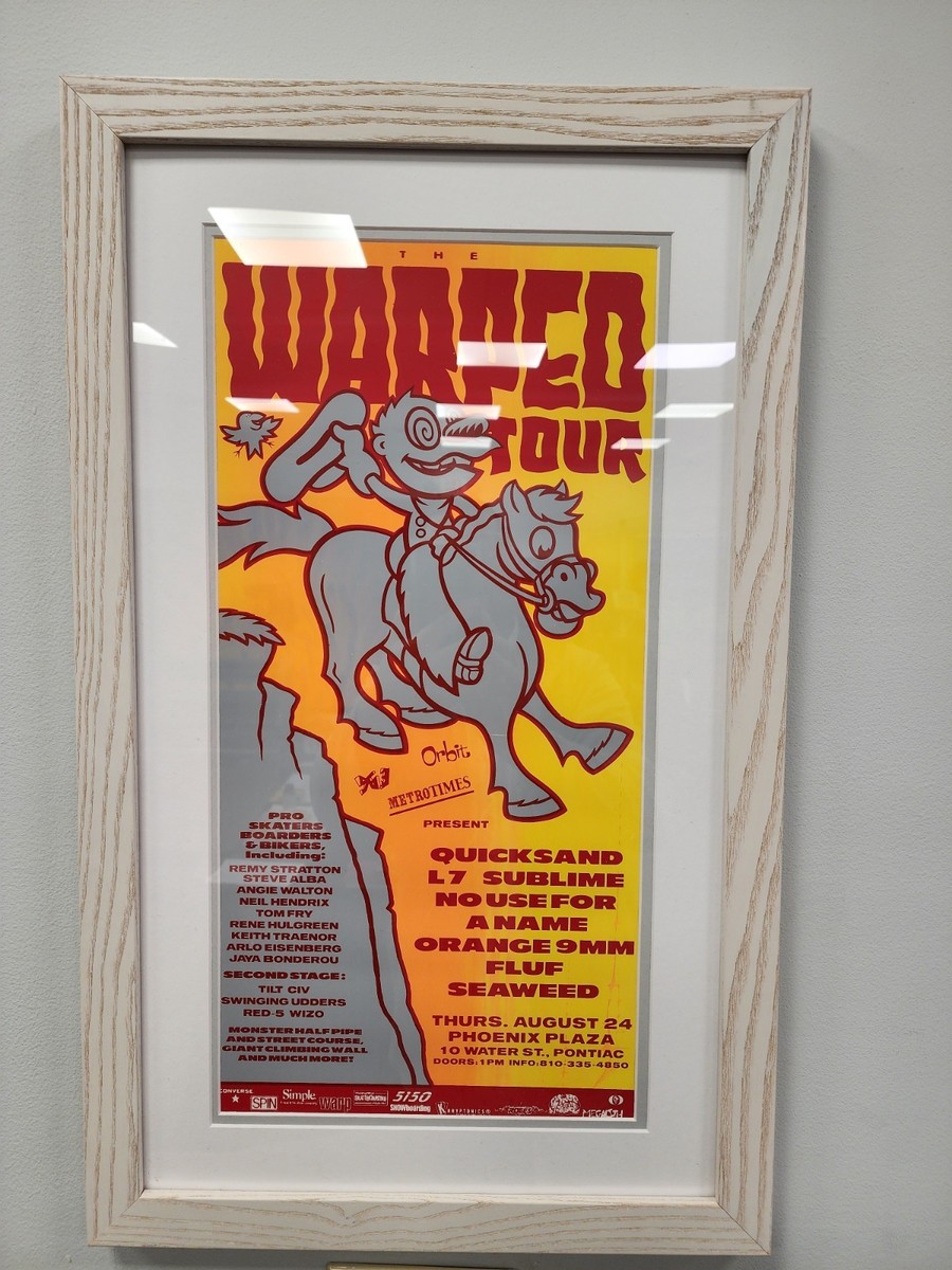 Framed Vintage 1995 VANS WARPED TOUR Poster Sublime, Quicksand