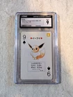 (CGC-Mint 9) EEVEE 9 OF SPADES YELLOW POCKET MONSTER POKER CARD POKEMON (POP 1)