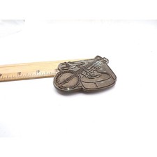 Vintage Bluegrass Music Belt Buckle Banjo Fiddle Brass Western Americana