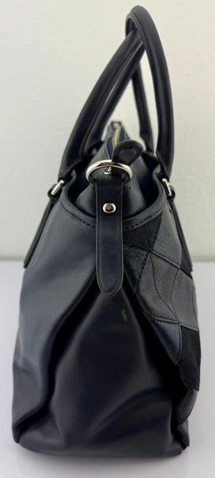 COACH Morgan Patchwork Satchel Bag Purse H1520-F36698 NAVY BLUE - Image 4 of 4