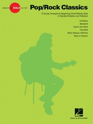Pop/Rock Classics Beginning Solo Guitar Tab Sheet Music Lyrics 15 Songs Book
