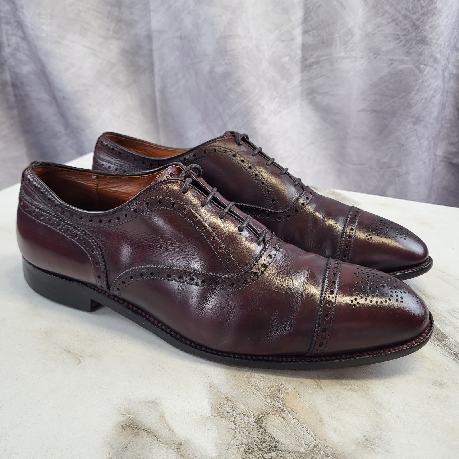 Alden 908 Burgundy Calfskin Medallion Tip Bal
