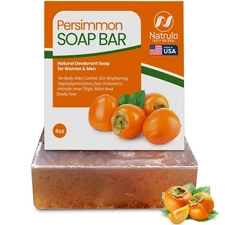 Natrulo Persimmon Soap Bar for Body Odor Control Â Purifying Deodorizing Body
