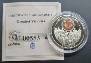 MANCHESTER UNITED colour logo UEFA Champions League Winners 2008 Medallion CoA