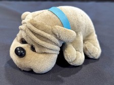 Vintage Tara Toy KENNEL KUDDLEES Tan Puppy Dog 5" Plush with Collar