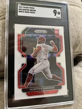 2022 Panini Prizm #88 Hunter Greene White Wave Prizm Rookie SGC 9