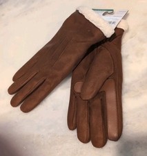 NWT Eco Comfort By Isotoner Women's Cognac Gloves With Sherpa Cuff Size S/M