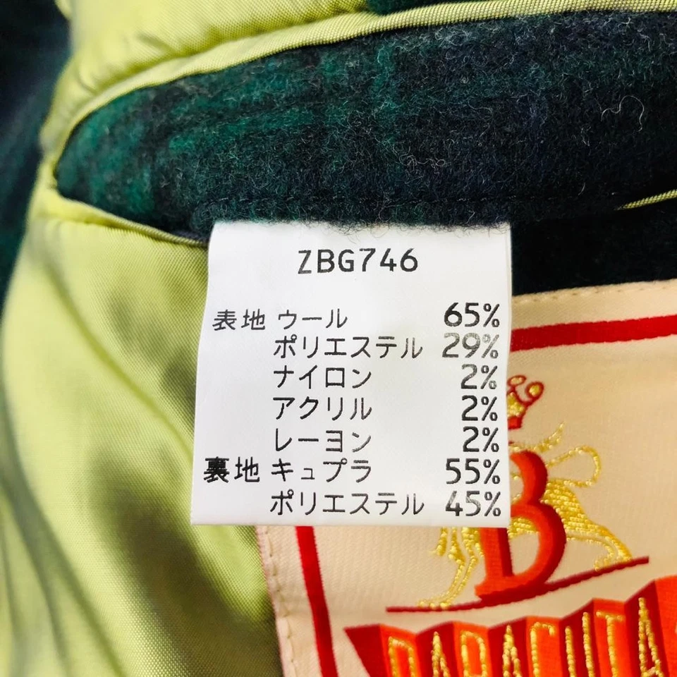 BARACUTA Wool Polyester Plaid Tailored Jacket Navy/Green Lined Size 40 BC1225039 - Image 3 of 4