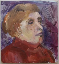 Ukrainian Soviet USSR Oil Painting postimpressionism female portrait woman girl