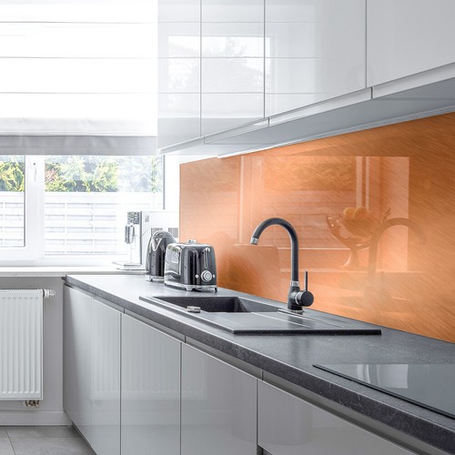 Premier Range Acrylic Splashbacks Brushed Copper and Accessories - Picture 2 of 5