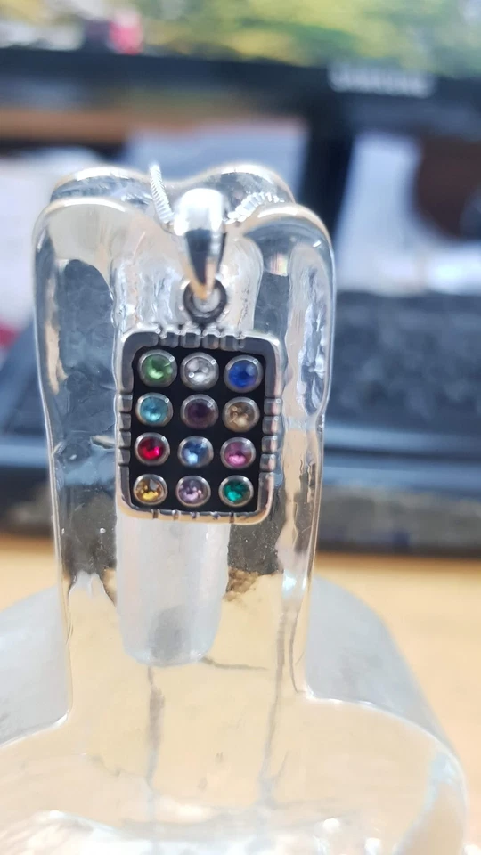 Collar Hoshen para Mujer Plata de Ley Joyería de Diseñador 12 Tribus de Israel Foto 3 de 4