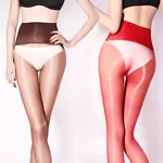 High-waisted Oily Shiny Glossy Sheer Pantyhose for Women Stockings Tights