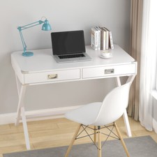 Computer Desk with Drawers, Wood Study Table for Home Office, Small Writing Desk