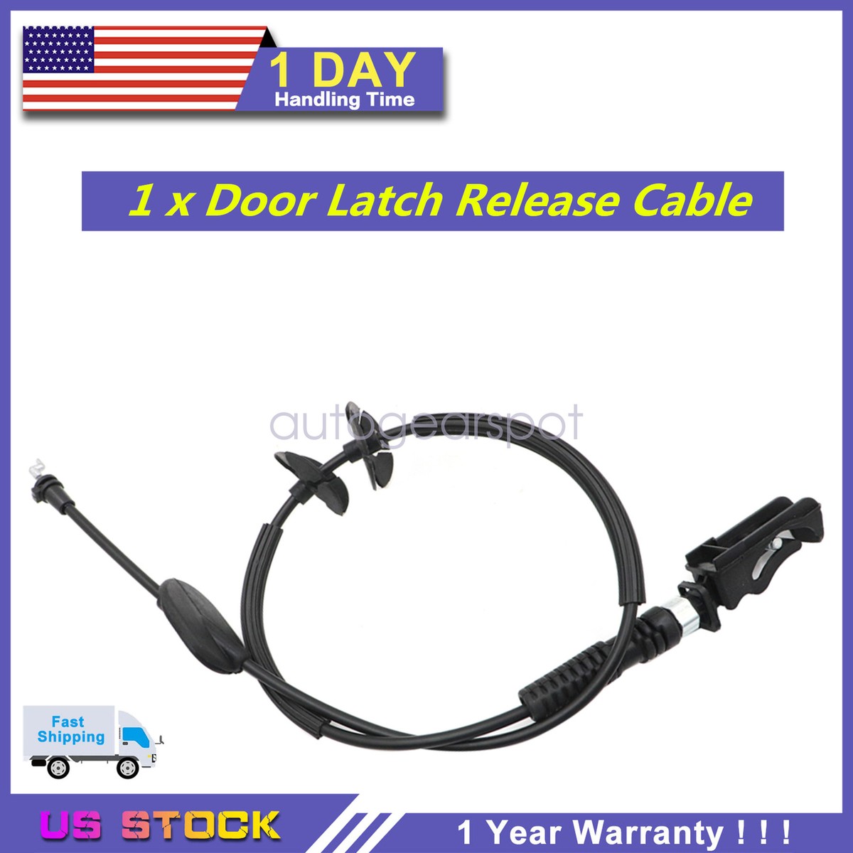 Front LH + RH Door Latch Release Cable FL3Z-15221A00-B For Ford F
