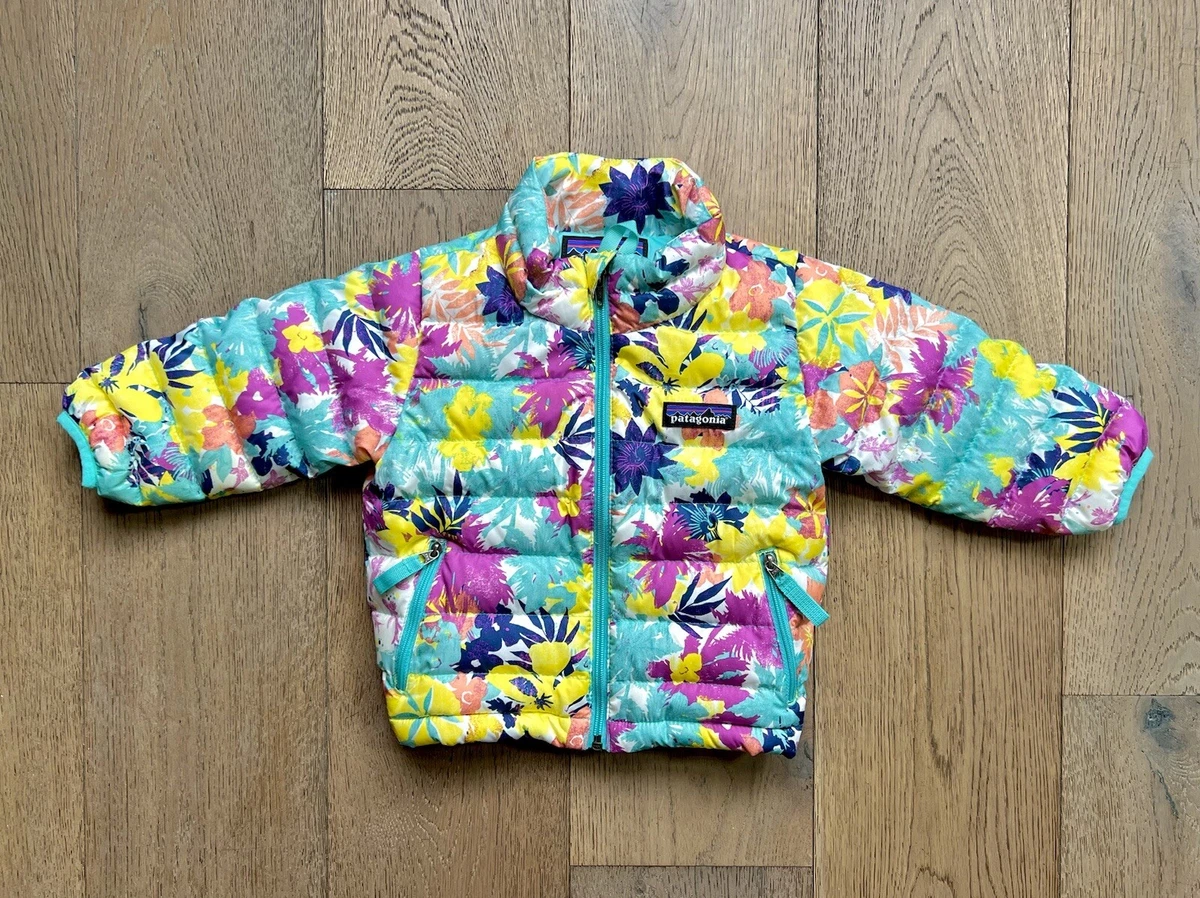 Patagonia Puffer Jacket Kids Infant 3-6 Girls Floral Goose Down Puffer  Jacket