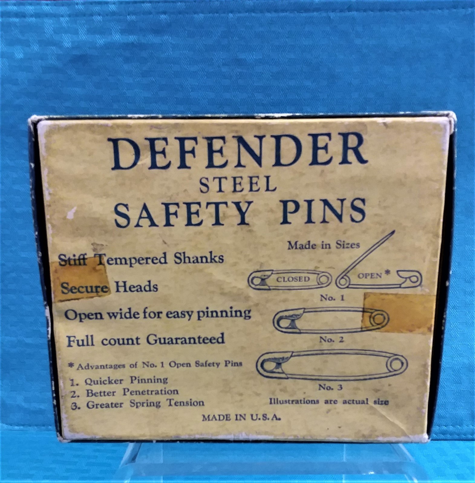 VINTAGE COLLECTIBLE SCOVILL DEFENDER SAFETY PINS "BOX ONLY" eBay