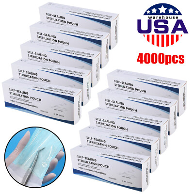 Self Seal Sterilization Pouches - Autoclave Sterilizer Bags 3.5 x 10 Tattoo