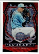 BLAKE SNELL 2020 Panini Chronicles Baseball CRUSADE #/199 RUBY WAVE PRIZM RAYS