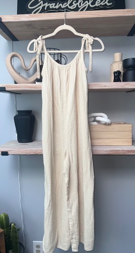 Aritzia Wilfred Free | Mono marfil candor con lazos con correa, talla XS, precio de venta sugerido por el fabricante 98 USD - Imagen 4 de 10