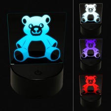 Teddy Bear Stuffed Animal Toy 3D Illusion LED Night Light Sign Lamp